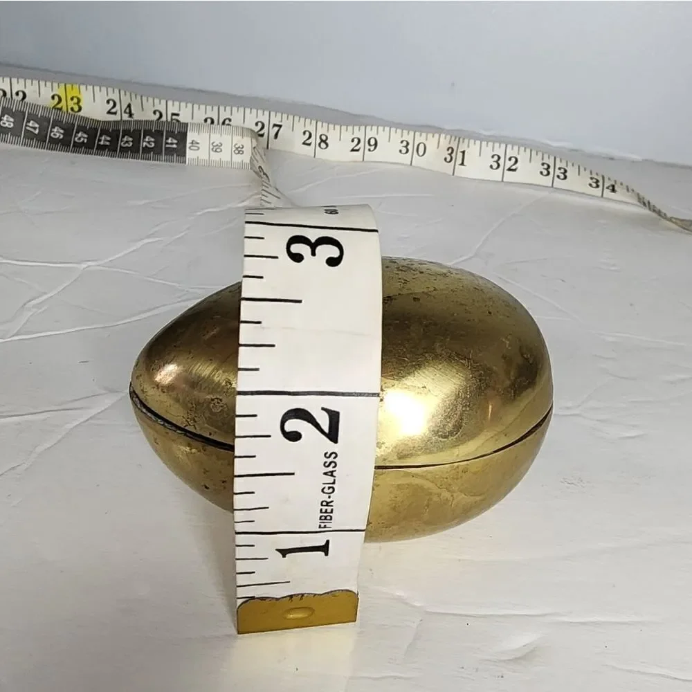 Vintage Brass Pelican Egg trinket box Accessories Midcentury modern Hollywood RE